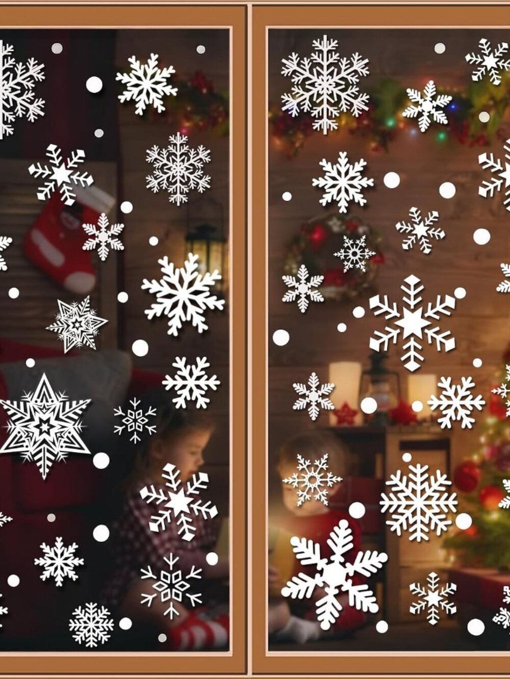 449PCS+ Christmas White Snowflakes Window Clings Decal Stickers Ornaments for Wi